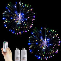 1 x RAW Customer Returns Firework fairy lights, multi-coloured, firework Christmas decoration light, 4 pieces, 120 LEDs with 8 modes, LED firework battery operated for Christmas, New Year s Eve decoration - RRP €25.56