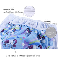 1 x RAW Customer Returns Codkkre Newborn Swimming Diaper Costume Baby Girl 3 Pcs Reusable Swimming Pool Washable Diapers Containment for 0-3 Years Flamingo Unicorn Strawberry  - RRP €17.92