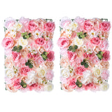 1 x RAW Customer Returns NUPTIO 2 Pack Flower Wall Panel 60cm X 40cm White Pink Artificial Roses Artificial Flower Floral Backdrop, Flower Wall Background for Party Wedding Bridal Shower Baby Shower Christmas Home Decoration - RRP €48.98