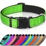 8 x Brand New Joytale Reflective Dog Collar, Nylon Padded Collar with Neoprene, Adjustable for Small Dogs, 22-30cm, Green - RRP €70.56