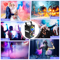 1 x RAW Customer Returns 700W fog machine with disco ball, LED light disco ball fog machine with radio remote control, colorful sprayers suitable for Halloween Christmas party wedding celebrations stage performances - RRP €59.99