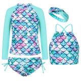 2 x Brand New GRACE KARIN Girls Bikini 134 Children Swimsuit Two-piece 140 Tankini Ruffle Swimsuit Mermaid 8 Years - RRP €78.8