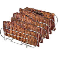 1 x RAW Customer Returns LyximGss Spare ribs holder grill - rib holder made of pure stainless steel for 5 ribs - attachment for preparing spare ribs and roasts on gas and charcoal grills, dishwasher safe - 33 x 29 x 8 cm - RRP €18.14