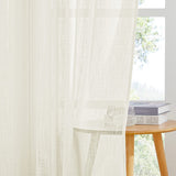 1 x RAW Customer Returns PONY DANCE living room curtains semi-transparent beige curtains with ruffle tape set of 2 H 245 x W 140 cm linen look curtains semi-transparent ruffle tape curtain linen look light beige - RRP €29.66