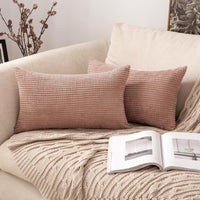 1 x Brand New MIULEE Cushion Covers 2 Pieces Granular Soft and Elegant Cushion Covers for Living Room Bedroom 30x50cm Pink - RRP €15.99