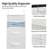 1 x RAW Customer Returns GRANNY SAYS Closet Organizer Hanging, 1-Pack Hanging Shelf with Drawers, White Hanging Organizer Closet Fabric, Fabric Shelf Hanging Organizer, Hanging Shelf Wardrobe Storage for Bedroom - RRP €30.99