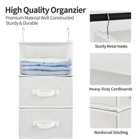 1 x RAW Customer Returns GRANNY SAYS Hanging Closet Organizer, Pack of 1 Hanging Shelf with Drawers, White Hanging Organizer Closet Fabric, Fabric Shelf Hanging Organizer, Hanging Shelf Wardrobe Storage for Bedroom - RRP €31.25