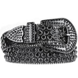 4 x Brand New HilyBony Cowgirl-Cowboy-Country Glittering-Rodeo-Western Rhinestone Belts for Women Fits Waist 28-40 One Size, Black Style 02  - RRP €96.0