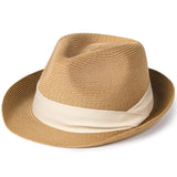 1 x RAW Customer Returns FURTALK Fedora Ladies Panama Hat Men Straw Trilby Look Various Sizes Beach Hat - RRP €27.22