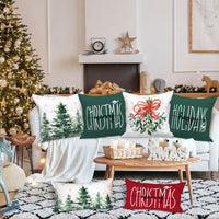 1 x RAW Customer Returns Lanpn 4 pieces cushion cover Christmas cushion cover 50 x 50 cm, modern winter forest decorative Christmas cushions 50 x 50 for Christmas decoration Christmas bed linen sofa decorations green  - RRP €14.4