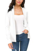 1 x RAW Customer Returns Women s Elegant Casual Long Sleeve Elastic Cardigan Lightweight Solid Knitted Blazer XXL, White  - RRP €32.98