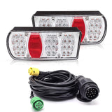 1 x RAW Customer Returns AOJO 13-pin LED tail light set for trailers, trailer lighting 13 pin, 12V 24V tail light set with 5m cable set, 7 functions, tail light E-tested - RRP €80.66