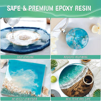 1 x RAW Customer Returns Epoxy Resin Set 1L 35.2oz Epoxy Resin with Hardener 1 1 Ratio Crystal Clear Casting Resin with Gold Foil, Glove, Measuring Cup, Wooden Sticks, Pipettes, Drip Nozzle Resin Casting Set for Wood, Jewelry Making - RRP €29.99