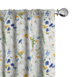 1 x RAW Customer Returns ABAKUHAUS Flower Curtains, Drapes, Poppies Daisies Rural, Window Treatments for Living Room Bedroom Decor, 2 Panels 30 w x 96 h, Pale Green Yellow Blue - RRP €24.99