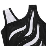 1 x RAW Customer Returns ZNYUNE Girls Gradient Leotard Sleeveless Children Gymnastics Leotard Classic B360 BlackWhite 16A - RRP €18.14