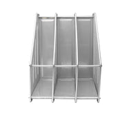 1 x RAW Customer Returns Exerz Metal Mesh Triple Magazine File Holder Magazine Files Desk Shelf- 3 Compartments for Document File Organizer Notebooks Folders Silver  - RRP €19.99