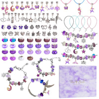 1 x RAW Customer Returns FORMIZON Girls Gifts 5-12 Years, Pack of 80 Jewelery Crafts Girls Children Toys Bracelets Necklace DIY Jewelery Crafts Girls Unicorn Mermaid Jewelery Craft Sets Purple  - RRP €10.25