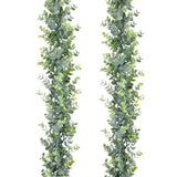 1 x RAW Customer Returns DearHouse Artificial Eucalyptus Garland, 2 Pack Artificial Vines Hanging Eucalyptus Leaves Greenery Garland for Wedding Backdrop Arch Wall Decoration UV Protected Indoor Outdoor - RRP €16.33