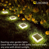 1 x RAW Customer Returns Lacasa Solar Garden Lights, 4 Pack 30LM LED Solar Lamp Outdoor IP68 Waterproof Path Lights Auto On Off Solar Light for Deck Step Driveway Stairs, Natural White 4000K Square - RRP €38.99