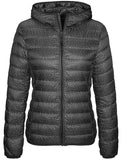 1 x Brand New Wantdo Women s Down Jacket Lightweight Compressible Quilted Hooded Coat Insulated Mountain Windbreaker Jacket Hooded Thin Short Outdoor Jacket Dark Gray Print L - RRP €62.9