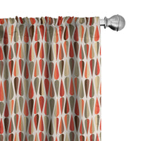 1 x RAW Customer Returns ABAKUHAUS Retro Curtains, Drapes, 70s Retro Style, Window Treatments for Living Room Bedroom Decor, 2 Panels 75 cm w x 175 cm h, Red Gray - RRP €21.02