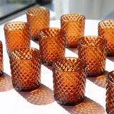 1 x RAW Customer Returns Vohocandle 12pcs Vintage Style Tealight Glasses, Glass Tealight Holders for Wedding Table Decoration, Brown Glass Tealight Holders for Thanksgiving - RRP €30.72