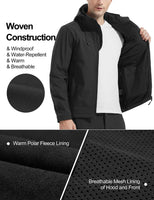 1 x RAW Customer Returns KUTOOK Softshell Jacket Men Winter Warm Transition Jacket Waterproof Breathable Windproof with Hood Outdoor Jacket Autumn Black 3XL - RRP €64.91