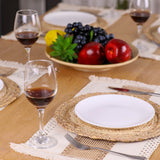 1 x RAW Customer Returns Zology Handmade Boho Placemats Set of 4 Natural Cotton Burlap and Water Straw Woven Combination Placemats Macrame Decor and Farmhouse Style for Dining Table Kitchen - RRP €29.5