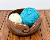 1 x RAW Customer Returns Ajuny Handmade Large Wooden Yarn Bowl with Holes Crochet Yarn Ball Holder Elegant Design Decorative Knitting Bowl Storage Crochet Accessories Gifts 7x3 inches  - RRP €26.9