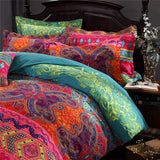 1 x RAW Customer Returns Lanqinglv Bohemian bed linen 155 x 220 cm 2 pieces Boho Indian Mandala Bohemian bed linen set Renforce with zipper Vintage Red duvet cover and 1 pillowcase 80 x 80 cm MJH, 155 x 220  - RRP €36.29