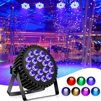 1 x RAW Customer Returns 200W Par LED Stage Lights, RGBW 18 LED Disco Lights Aluminum Housing Auto Voice DMX512 Control for Club Bar Wedding DELIBANG - RRP €79.99