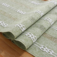 1 x RAW Customer Returns CHUQING Boho Table Runner Green Table Runner Olive Green Macrame Table Runner Country Style 33 x160 cm - RRP €20.16