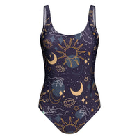 1 x Brand New Dedoles one-piece swimsuit women recycled polyamide swimwear many fun designs Orient Sea Mandala Flamingo Cherries, Color Astrology - mystical signs, Size S - RRP €35.28