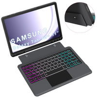 1 x RAW Customer Returns ROOFEI Galaxy Tab A9 A9 Plus 11 Case with Keyboard QWERTZ 3-Zone 7-Color Illuminated Keyboard with Trackpad - Keyboard Case with Kickstand for Samsung Galaxy Tab A9 2023 SM-X210 X215 X216B  - RRP €69.99