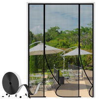 1 x RAW Customer Returns fowong VP magnet fly screen door, insect protection balcony door 170x240cm, cat safe, stronger magnets fly screen doors for sliding doors, two openings, black - RRP €38.99