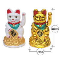 1 x RAW Customer Returns Flanacom Japanese Lucky Cat, Swinging Figurine, Lucky Charm, Office Desk, Funny Gag Item, Colleague Farewell Gift, Secret Santa Gift, White - RRP €12.1