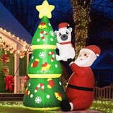 1 x RAW Customer Returns Solpex Inflatable Christmas Decoration Outdoor, 180cm 6ft Christmas Tree with Santa Claus and Polar Bear, for Outdoor Christmas Parties, Garden, Lawn, Terrace - RRP €34.7