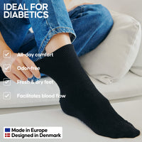 1 x RAW Customer Returns DANISH ENDURANCE 3 Pairs Diabetic Socks for Men and Women in Bamboo, Socks without Elastic for Swollen Feet, Black, 48-51 - RRP €21.95