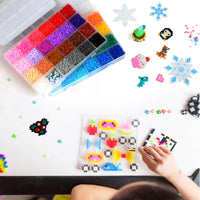 2 x RAW Customer Returns LIHAO 24,000 iron-on beads set, push-in beads in sorting box, children s DIY beads for iron-on beads plate as a children s gift 2.6 mm, 48 colors  - RRP €43.72