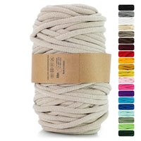 1 x RAW Customer Returns Netuno 1x Macrame yarn light beige 9 mm 50 m cotton cord with polyester core cord made of cotton cord tape natural cord cotton yarn for macrame yarn thick cord macrame colored cotton cord - RRP €19.18