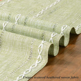 1 x RAW Customer Returns Wracra Hemstitch Cotton Linen Table Runner Woven Crocheted Sage Green Table Runner 180cm Long with Hand Tassels for Dining Room Kitchen Party and Dessert Table Decoration Sage Green, 180cm  - RRP €17.59