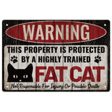 1 x RAW Customer Returns GLOBLELAND Funny Fat Cat Metal Tin Sign Tin Sign Vintage Metal Sign Retro Poster Home Bar Cafe Kitchen Door Wall Decor Art, 8x12Inch - RRP €8.99