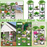 1 x RAW Customer Returns VeyFolzin.st Plant Stand Metal Flower Stand Plant Shelf Flower Shelf Indoor Outdoor Flower Stairs Indoor Plant Stand Shelf for Garden Balcony Living Room 8 Tiers  - RRP €59.99