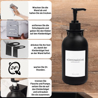 1 x RAW Customer Returns Ezebesta 3 pieces soap dispenser with wall mount 500ml black pump dispenser for lotion with 22 labels - RRP €21.17