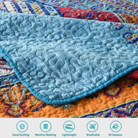 1 x RAW Customer Returns Qucover Boho Bedspread 150x200cm Bedspread, Microfiber Bedspread for Single Bed, Ultra-soft Quilted Bedspread, Ethnic Bedspread, Sofa Throw Blanket - RRP €34.45