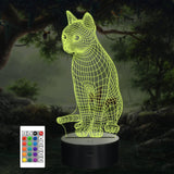 1 x RAW Customer Returns CooPark Cat Lamp Gifts, Meow 3D Illusion Optical Desk Night Light with 16 Colors Changing Remote Control Dimmable, Christmas Birthday Home Bedroom Decor for Kids Boy - RRP €19.99