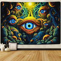 7 x Brand New Alishomtll Eye Tapestry, Sun Tapestry, Yellow Green Eye Wall Hanging, Aesthetic Style Gothic Tapestry, Bedroom Home Decor Wall Cloth, 150x130cm - RRP €142.8