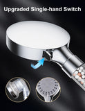 1 x RAW Customer Returns Magichome water-saving shower head with hose 2M, hand shower filter mineral stones and 6 jet types, water-saving and pressure-increasing shower head with 3-layer filtration and additional stones - RRP €22.8