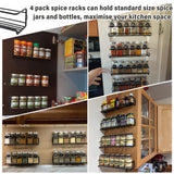 1 x RAW Customer Returns BTGGG Spice Rack Wall 4-Tier Spice Organizer No Drilling, Hanging Spice Rack, Wall Kitchen Shelf Made of Metal for Kitchen, Cupboard, Cupboard Door, Pantry Door Bathroom Black, 29 x 6.2 x 6.2 cm - RRP €17.03