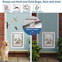 1 x RAW Customer Returns CEESC Large Dog Flap for Pets up to 45 kg, Weatherproof Pet Flap for Cats and Dogs, Durable, Includes Snap-In Locking Plate, Suitable for Interior and Exterior Doors Large, White  - RRP €69.99